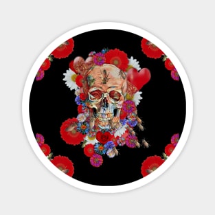 Skull Flower Power III Magnet